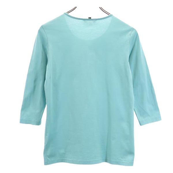 ダックス 日本製 7分袖 カットソー 38 青系 DAKS Tシャツ レディース