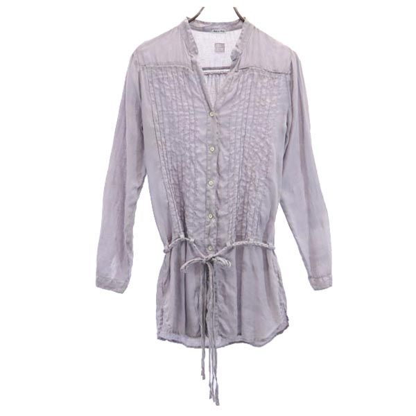 ワンハンドレッドトゥエンティーパーセントリノ イタリア製 リネン 長袖 シャツ 40 紫系 120% lino チュニック レディース