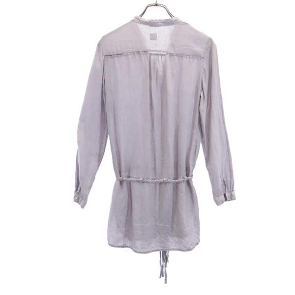 ワンハンドレッドトゥエンティーパーセントリノ イタリア製 リネン 長袖 シャツ 40 紫系 120% lino チュニック レディース