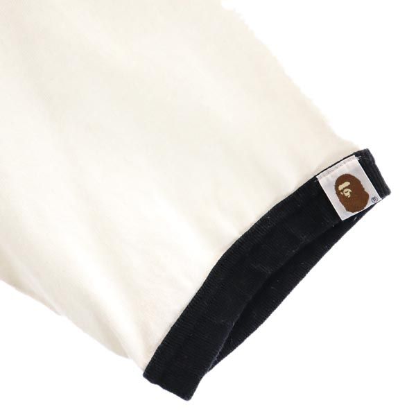 A BATHING APE KAWS アベイシングエイプ カウズ 日本製 ロゴプリント 半袖 Tシャツ S ホワイト メンズ