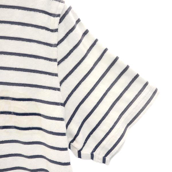 THE NORTH FACE ザノースフェイス AT40803 茶タグ復刻 アウトドア ボーダー柄 半袖 ポロシャツ S 白×紺 パイル生地 メンズ