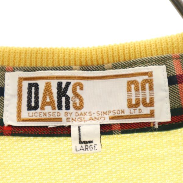 ダックス 半袖 ポロシャツ L イエロー DAKS 鹿の子 メンズ