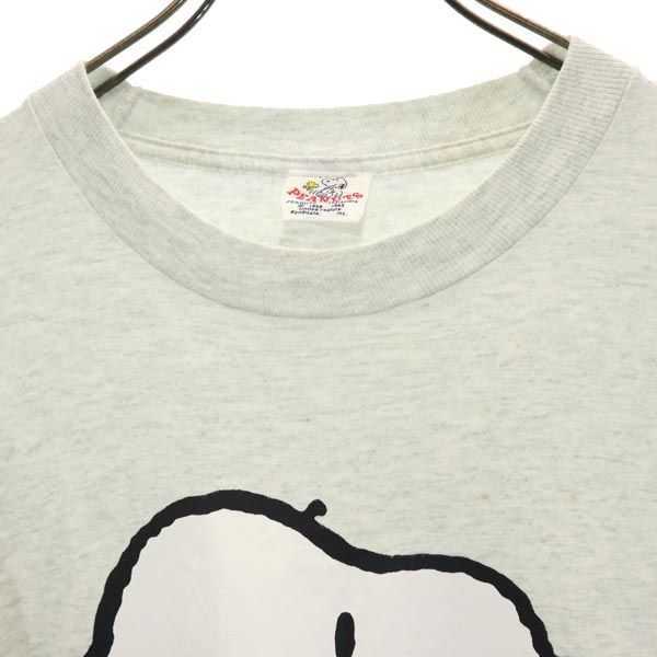 PEANUTS ピーナッツ 90s オールド USA製 SNOOPY 半袖 Tシャツ グレー系 メンズ