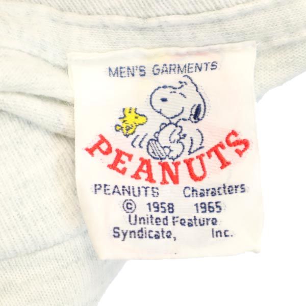 PEANUTS ピーナッツ 90s オールド USA製 SNOOPY 半袖 Tシャツ グレー系 メンズ