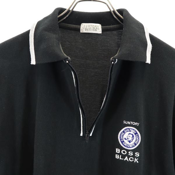 BOSS ボス 半袖 ポロシャツ 黒×白 鹿の子 メンズ