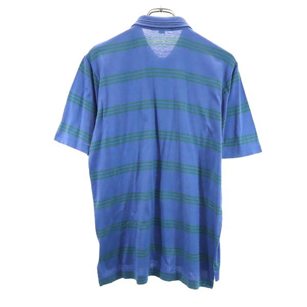 Burberrys バーバリーズ 90s オールド ボーダー柄 半袖 ポロシャツ M 青×緑 メンズ