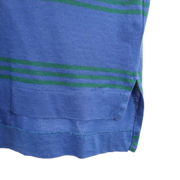 Burberrys バーバリーズ 90s オールド ボーダー柄 半袖 ポロシャツ M 青×緑 メンズ