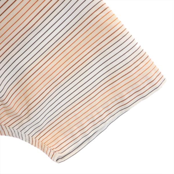 BURBERRY BLACK LABEL バーバリーブラックレーベル 三陽商会 ボーダー柄 半袖 ハーフボタン シャツ 3 オレンジ系 メンズ