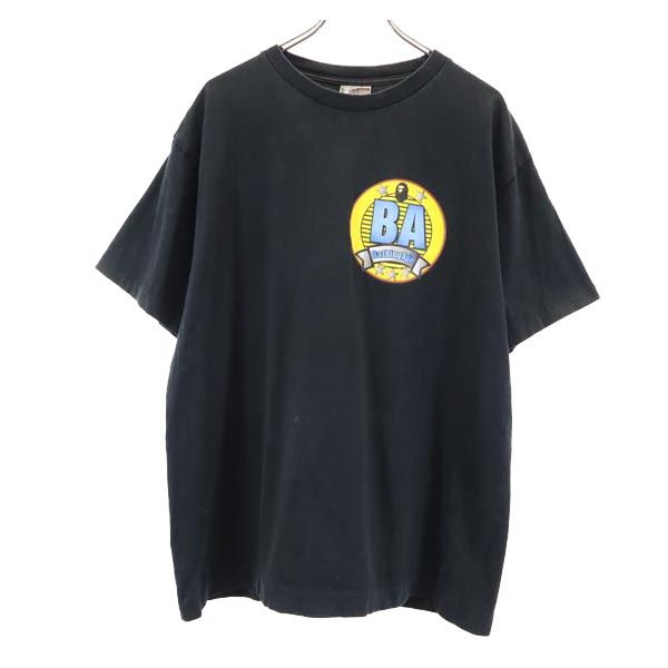 BAPE ベイプ 日本製 プリント 半袖 Tシャツ XL 黒 アベイシングエイプ A BATHING APE メンズ