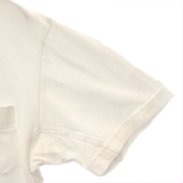 ランバン 日本製 半袖 ポロシャツ 38 白 LANVIN 鹿の子 メンズ