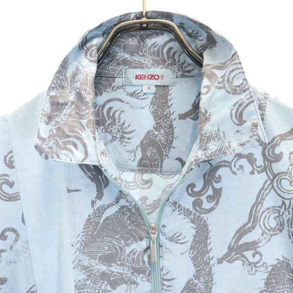 KENZO ケンゾー ゴルフ 日本製 半袖 ハーフジップ ポロシャツ 4 青系 GOLF メンズ