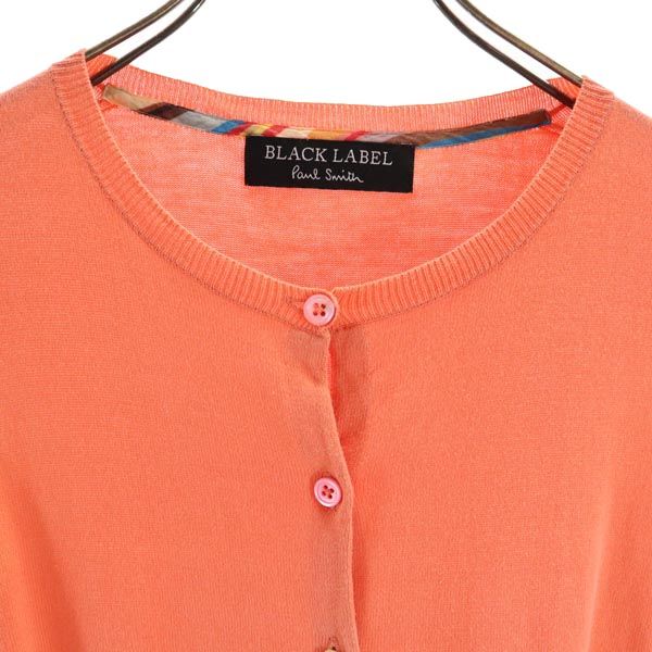 ポールスミス 半袖 カーディガン M オレンジ Paul Smith BLACK LABE レディース
