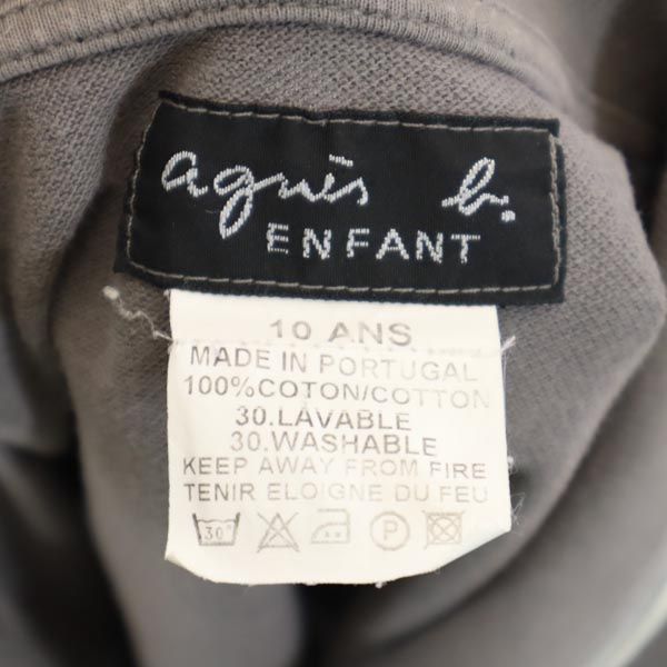 agnes b. アニエスベー 半袖 ポロシャツ 10ANS グレー ENFANT 鹿の子 キッズ