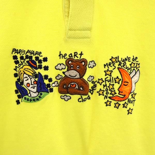 JC de CASTELBAJAC カステルバジャック 日本製 半袖 ポロシャツ 1 イエロー 鹿の子 レディース
