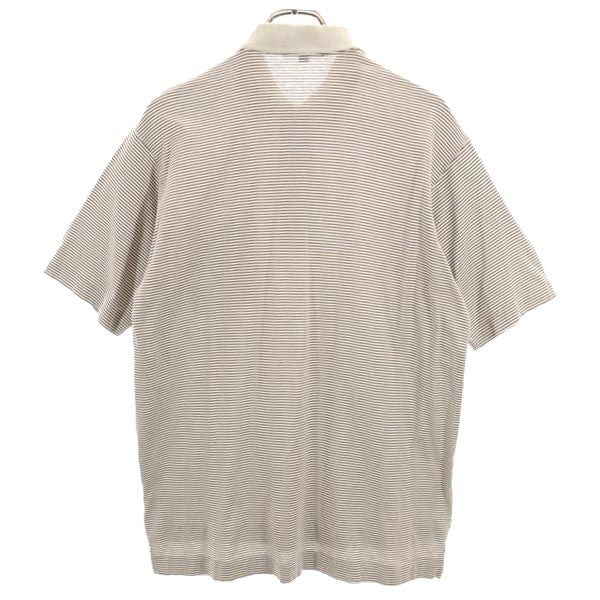 BURBERRY バーバリー 三陽商会 日本製 ボーダー柄 半袖 ポロシャツ M ブラウン系 メンズ