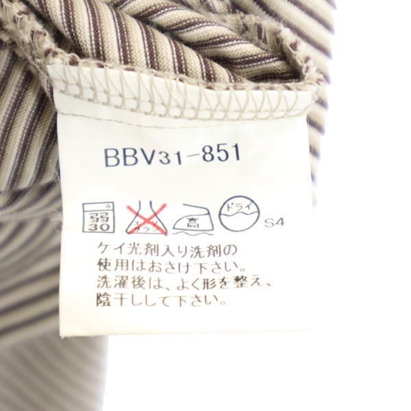 BURBERRY バーバリー 三陽商会 日本製 ボーダー柄 半袖 ポロシャツ M ブラウン系 メンズ