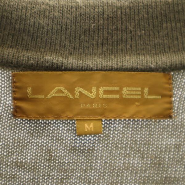 LANCEL ランセル リネンブレンド 半袖 ニット ポロシャツ M カーキ系 レディース