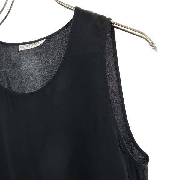 Emporio Armani エンポリオアルマーニ イタリア製 ノースリーブ タンクトップ 42 ブラック系 レディース