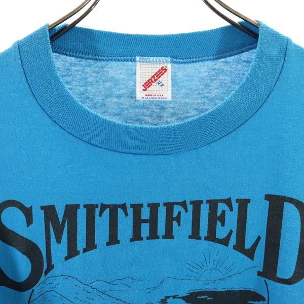 ジャージーズ 90s オールド USA製 半袖 Tシャツ XL ブルー JERZEES メンズ