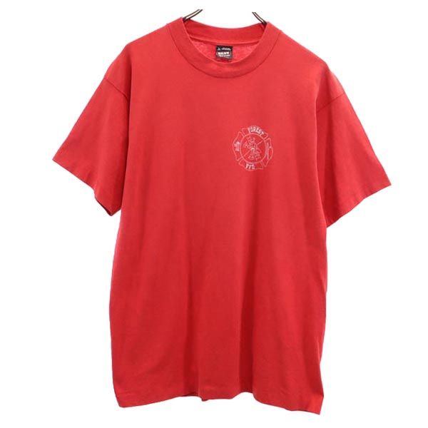 FRUIT OF THE LOOM フルーツオブザルーム 90s オールド USA製 バックプリント 半袖 Tシャツ L 赤 メンズ