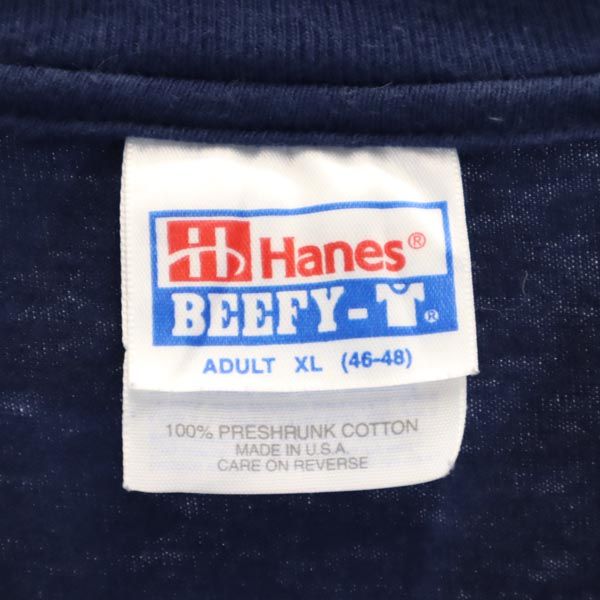 Hanes ヘインズ 90s オールド USA製 半袖 Tシャツ XL ネイビー系 メンズ