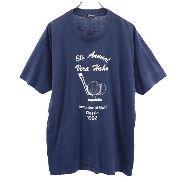 SCREEN STARS スクリーンスターズ 90s オールド USA製 半袖 Tシャツ XL ネイビー系 メンズ