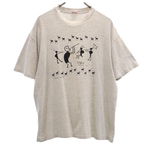Hanes ヘインズ 80s 90s ヴィンテージ USA製 半袖 Tシャツ XL グレー系 メンズ