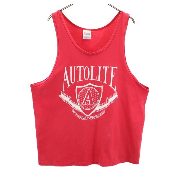 Hanes ヘインズ 90s USA製 オールド ノースリーブ タンクトップ XL レッド系 メンズ