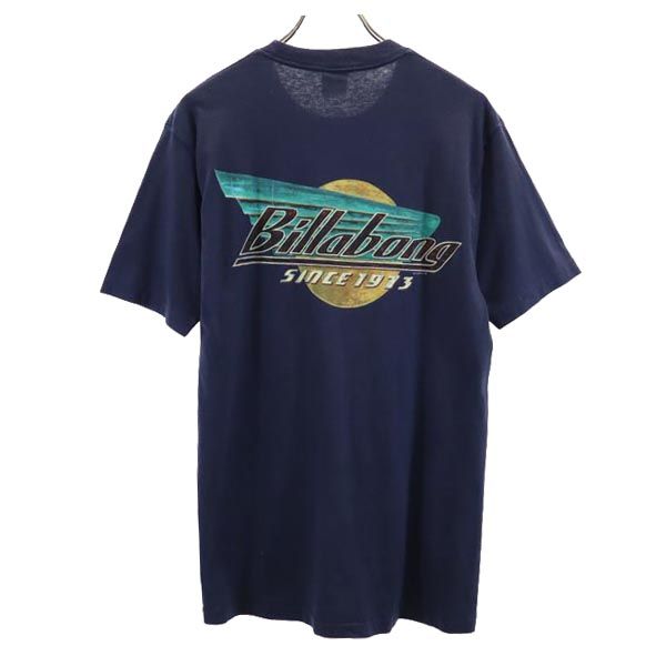 BILLABONG ビラボン 90s バックプリント 半袖 Tシャツ S ネイビー系 メンズ