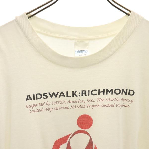 LOGOTEL ロゴテル 90s オールド USA製 半袖 Tシャツ XL 白系 メンズ