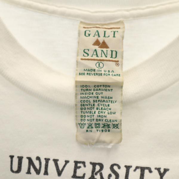 GALT SAND 90s オールド USA製 UNIVERSITY OF OKOBOJI 半袖 Tシャツ L 白系 メンズ