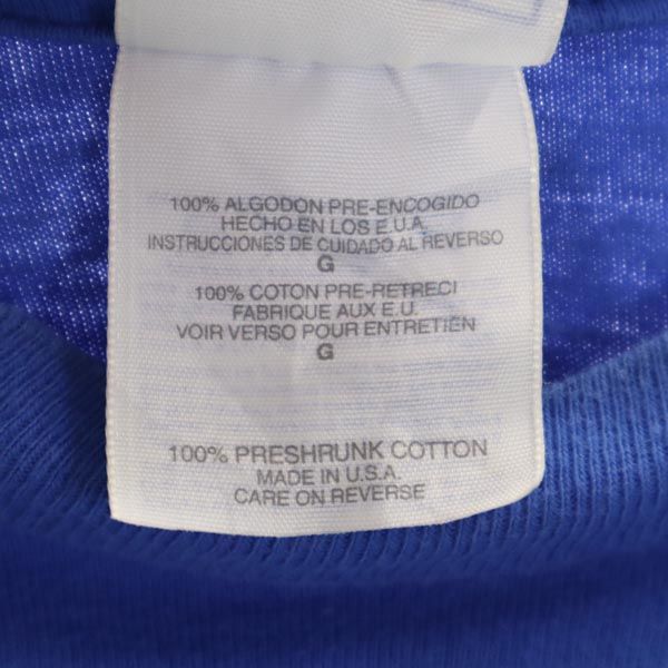 Hanes ヘインズ 90s オールド USA製 半袖 Tシャツ L42-44 ブルー系 メンズ
