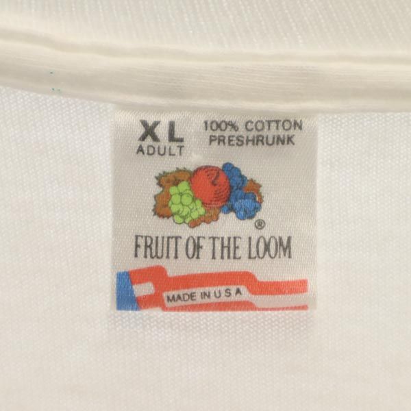 FRUIT OF THE LOOM フルーツオブザルーム 90s オールド USA製 バックプリント 半袖 Tシャツ XL ホワイト系 CAC メンズ