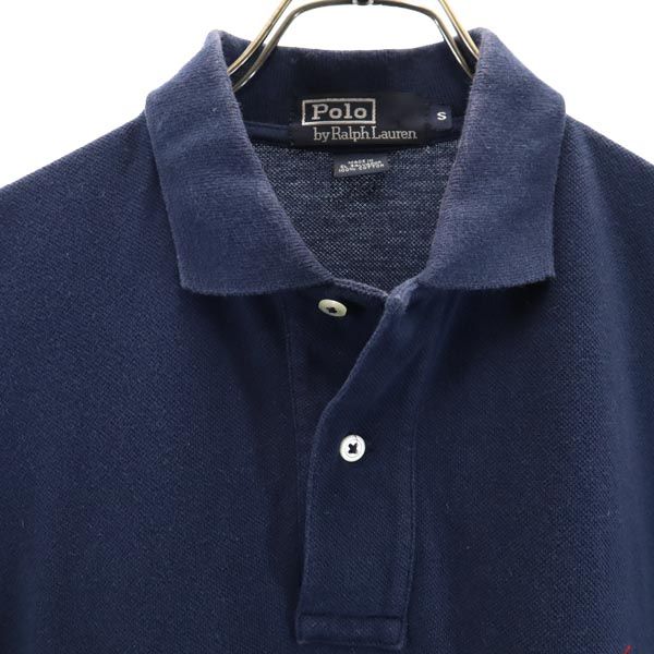 ポロバイラルフローレン 半袖 ポロシャツ S ネイビー Polo by Ralph Lauren 鹿の子 メンズ