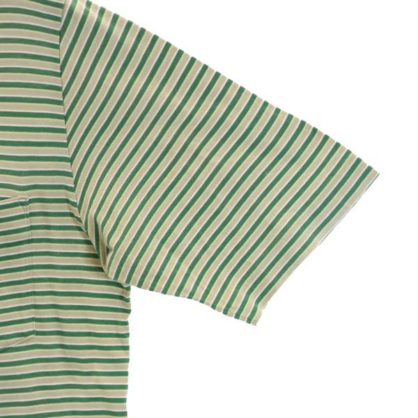 ダックス ボーダー柄 半袖 ポロシャツ L グリーン×ベージュ DAKS メンズ