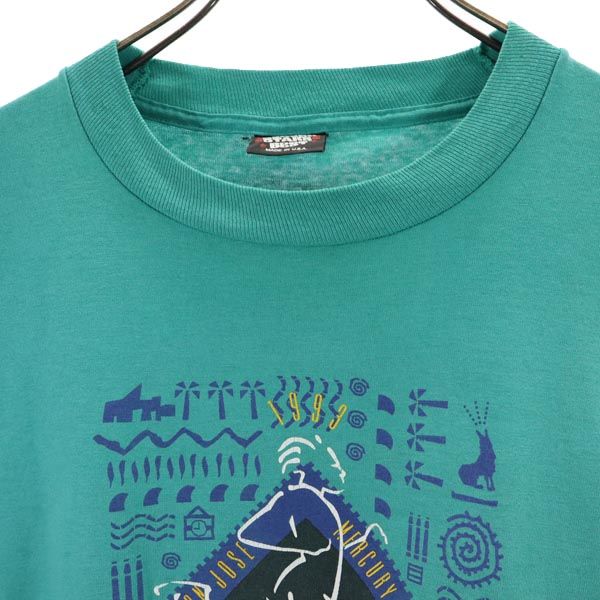 SCREEN STARS スクリーンスターズ 90s オールド USA製 半袖 Tシャツ L グリーン系 メンズ