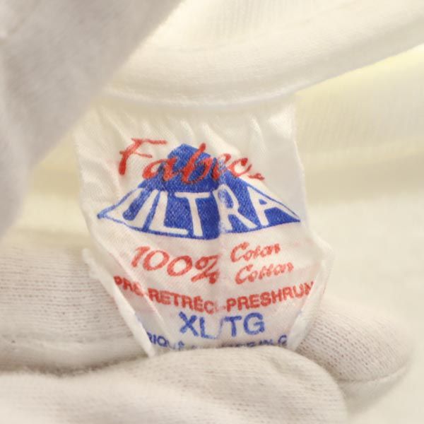 FABEC 80s 90s オールド ヴィンテージ プリント 長袖 Tシャツ XL 白 FABEC ロンT メンズ