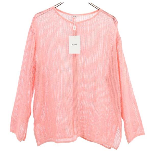 未使用 CLANE クラネ 長袖 カットソー 1 ピンク ルーズ メッシュ ロンT レディース