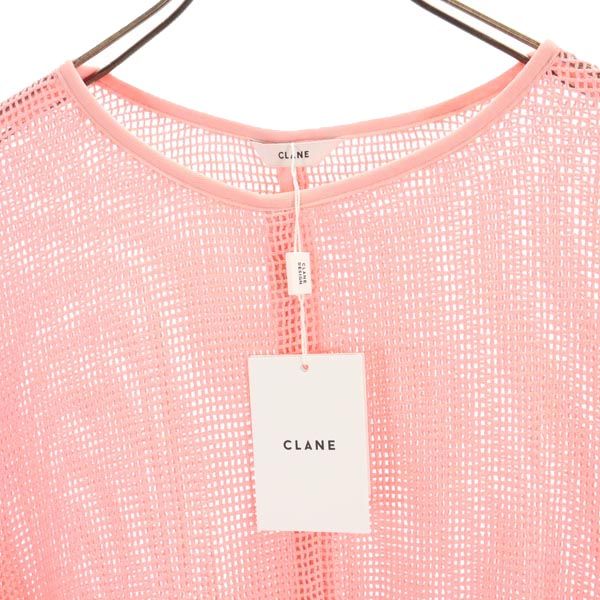 未使用 CLANE クラネ 長袖 カットソー 1 ピンク ルーズ メッシュ ロンT レディース