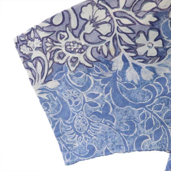 Go BaReFooT ゴーベアフット 90s オールド USA製 総柄 リバースプリント アロハシャツ L ブルー系 メンズ