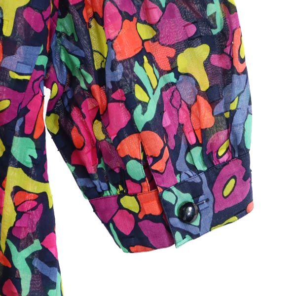 GIVENCHY ジバンシィ 総柄 半袖 ノーカラーシャツ 15 レディース