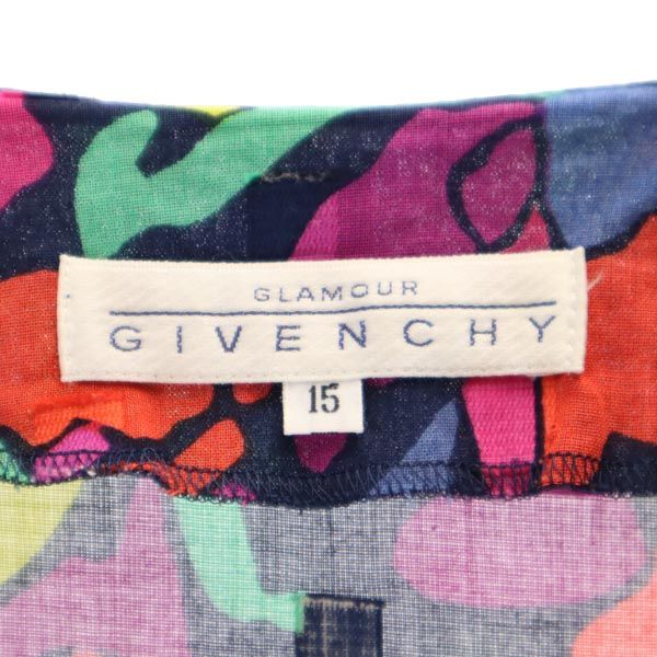 GIVENCHY ジバンシィ 総柄 半袖 ノーカラーシャツ 15 レディース