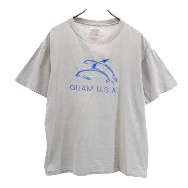ONEITA オニータ 90s オールド USA製 半袖 Tシャツ L グレー系 イルカ メンズ