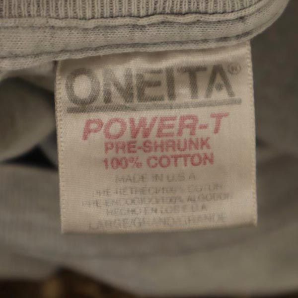ONEITA オニータ 90s オールド USA製 半袖 Tシャツ L グレー系 イルカ メンズ
