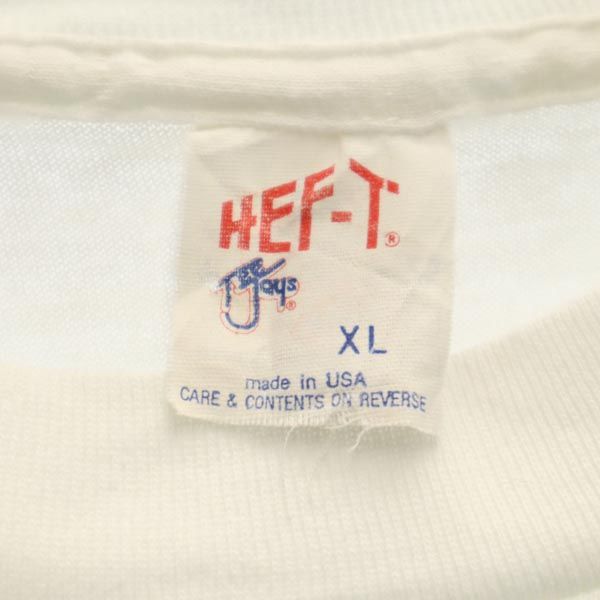 HeF-T ヘフト 80s ヴィンテージ USA製 長袖 Tシャツ XL ホワイト系 ロンT メンズ