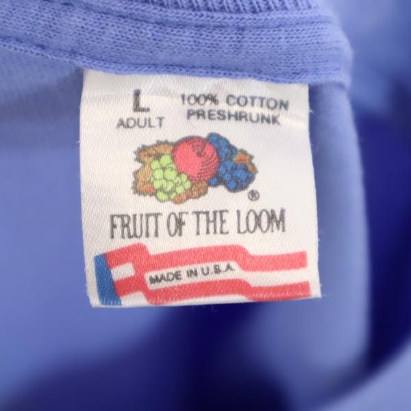 FRUIT OF THE LOOM フルーツオブザルーム 90s オールド USA製 半袖 Tシャツ L ブルー系 メンズ