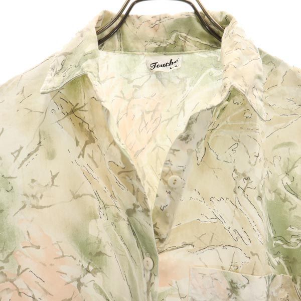 Touche 総柄 5分袖 シャツ ベージュ系 レディース