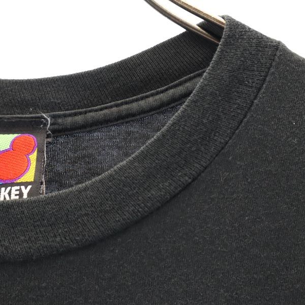 Disney ディズニー 90s オールド USA製 ミッキーマウス 半袖 Tシャツ M ブラック系 メンズ