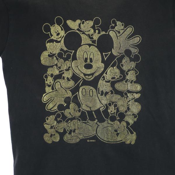 Disney ディズニー 90s オールド USA製 ミッキーマウス 半袖 Tシャツ M ブラック系 メンズ