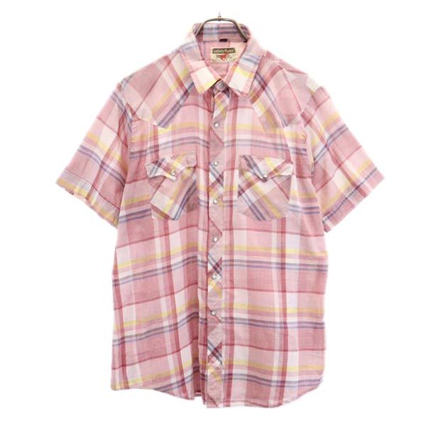 youngbloods ヤングブラッズ 70s 80s ヴィンテージ チェック柄 長袖 ウエスタンシャツ L 赤系 メンズ